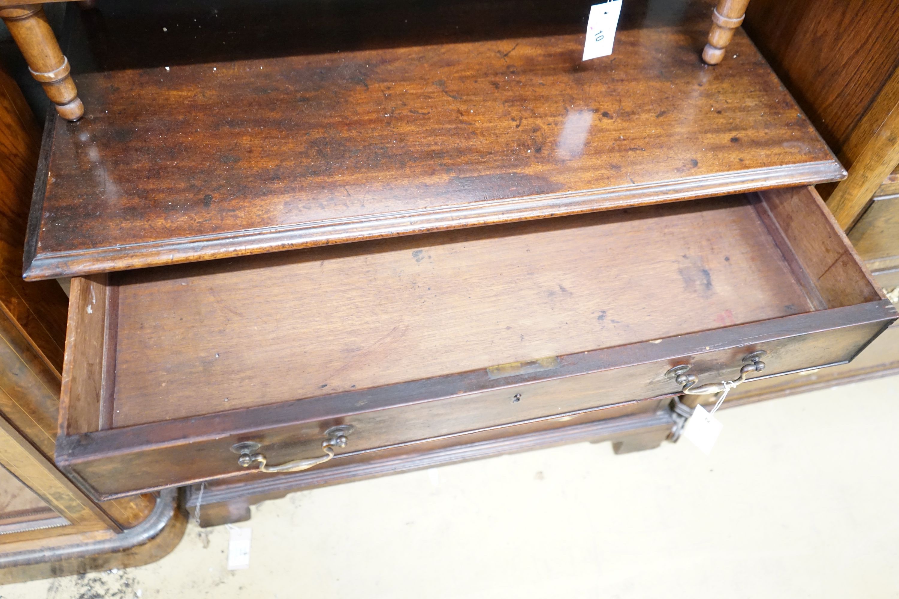 A George III mahogany four drawer chest, width 88cm, depth 46cm, height 77cm